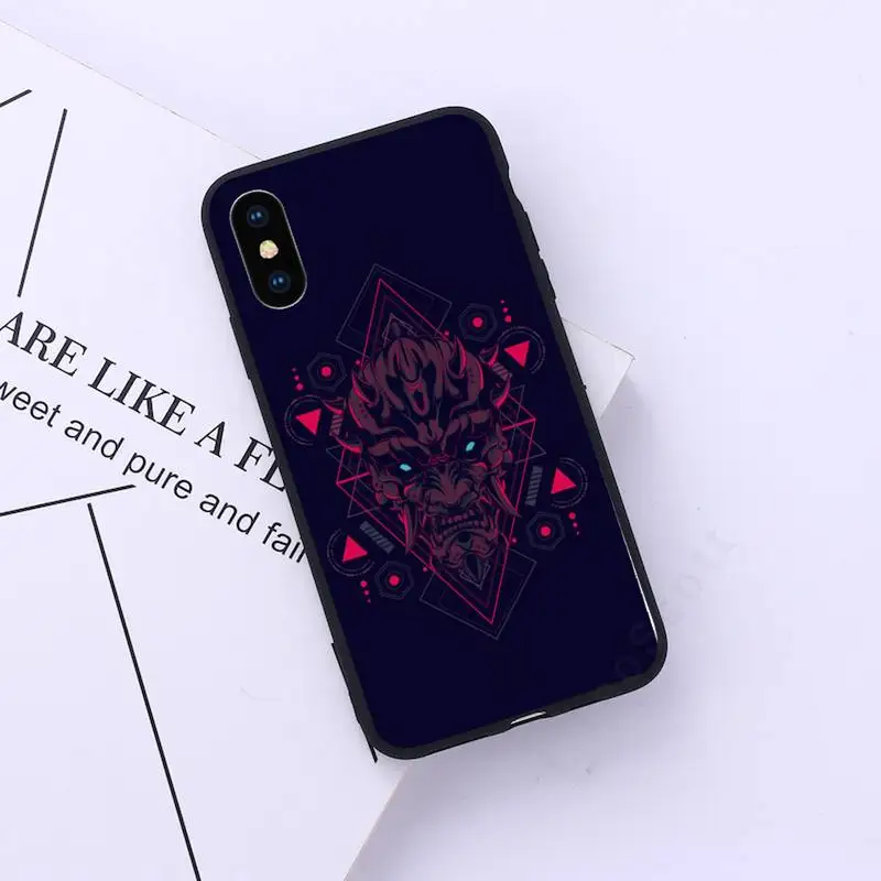 

Japanese fashion design aesthetic samurai oni mask Phone Case for iPhone 11 12 pro XS MAX 8 7 6 6S Plus X 5S SE 2020 XR