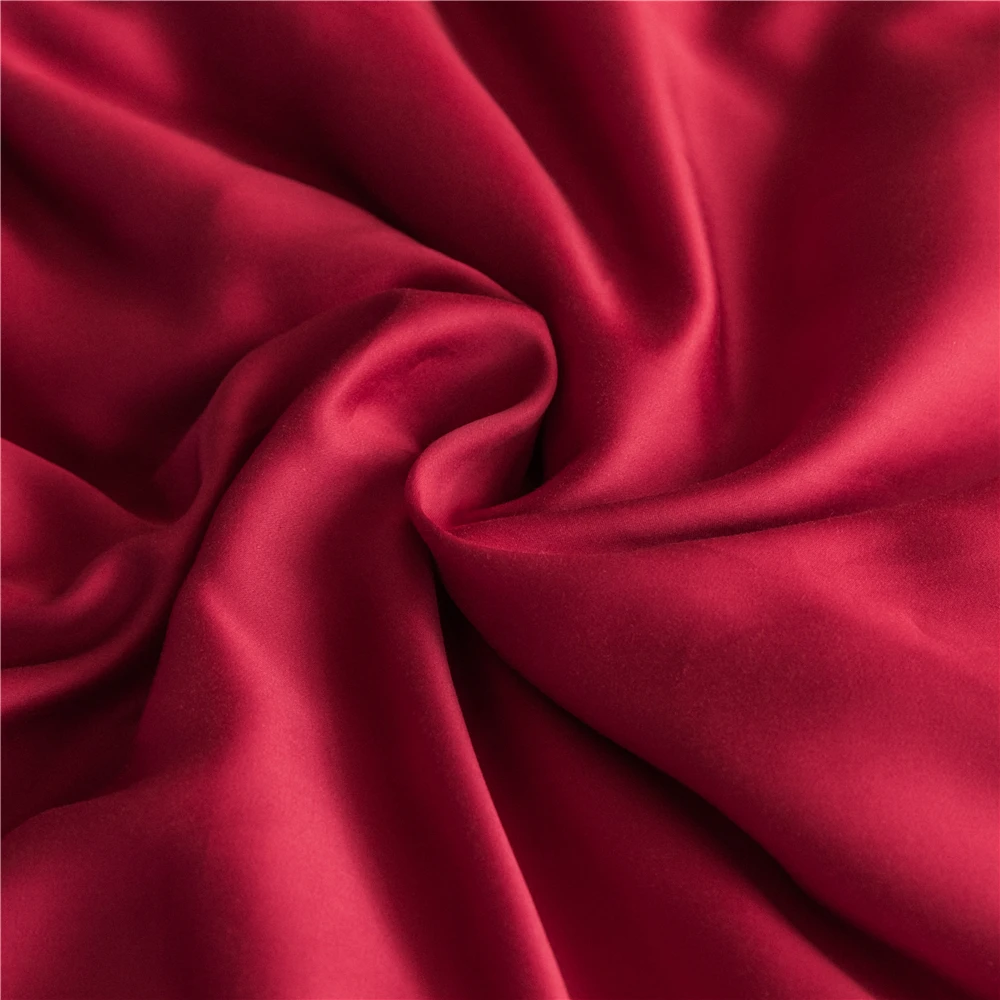 Goede Koket Wijn Rood 4 Stuk Beddengoed Sets Tencel Lyocell Zijdezacht Kussensloop Dekbedovertrek Laken Delicate Hot Boren Orchidee