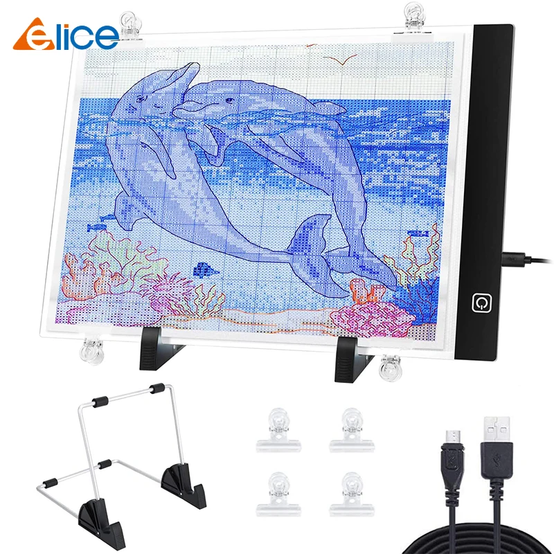 

Elice A4 LED Light Pad Artcraft Tracing Light Box Copy Board Digital Tablets diamond Painting Writing Drawing Tablet Sketching