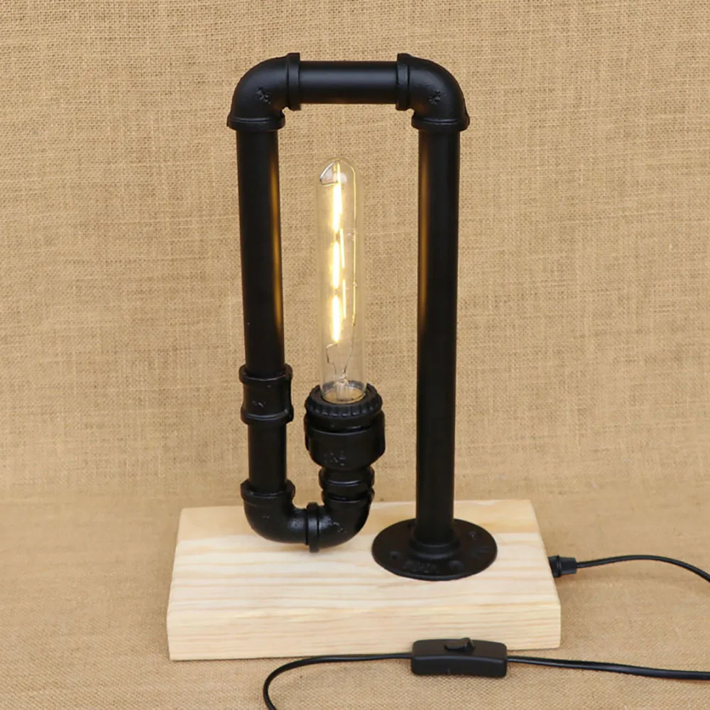 Винтажные настольные лампы в стиле стимпанк с водопроводной трубой и