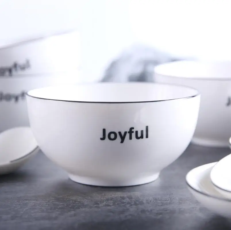 Керамическая миска Креативный салат Домашние рисовые миски Суп Нордические посуда Тарелки Набор посуды Традиционная китайская кухня.