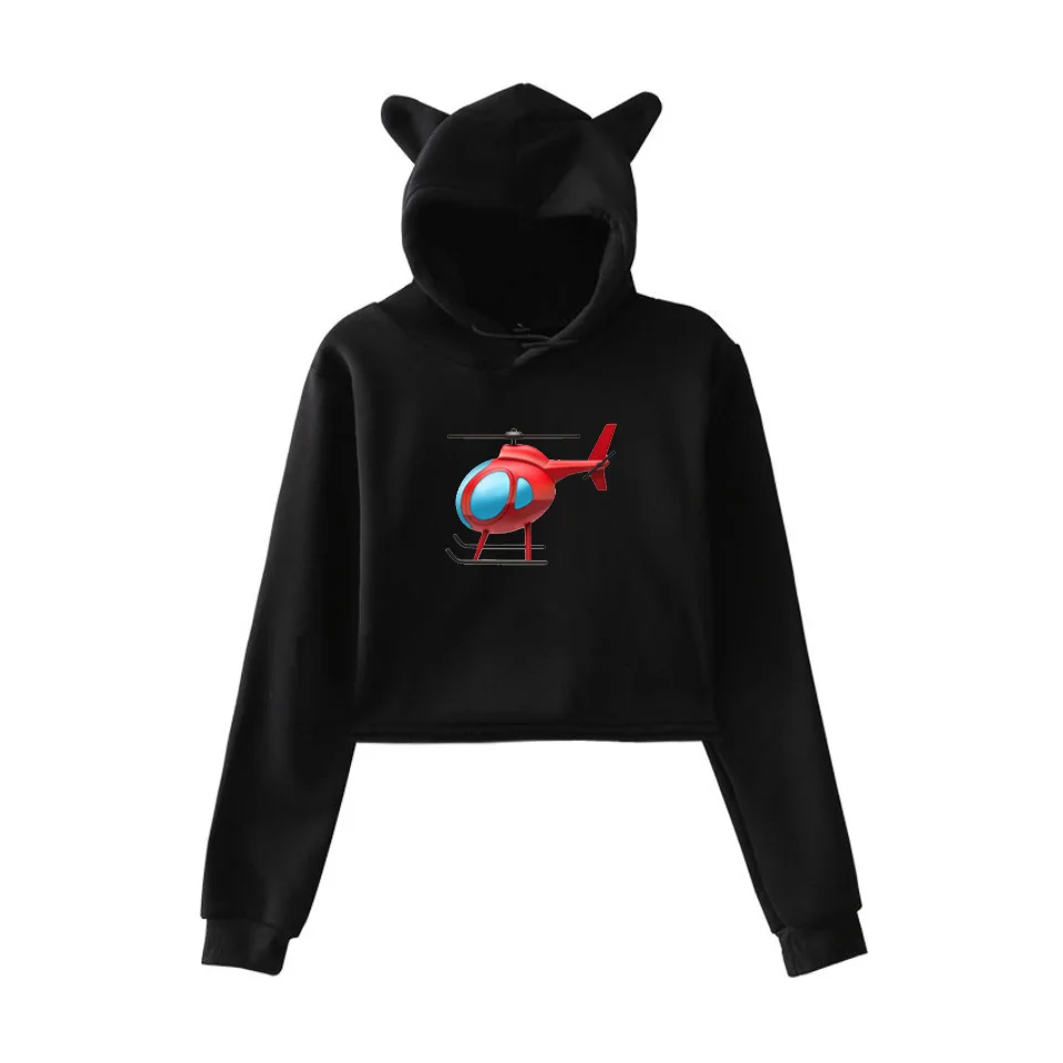 Толстовка с капюшоном tony lopez merch elicopter Женская толстовка и принтом кошачьих ушек