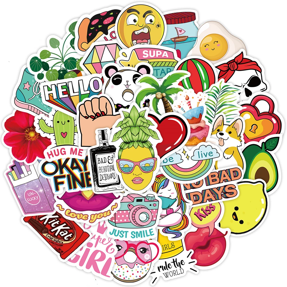 

10/30/50PCS Cute VSCO Summer Stickers Aesthetic for Laptop Skateboard Fridge Waterproof Graffiti Decals Sticker Packs Kid Toys