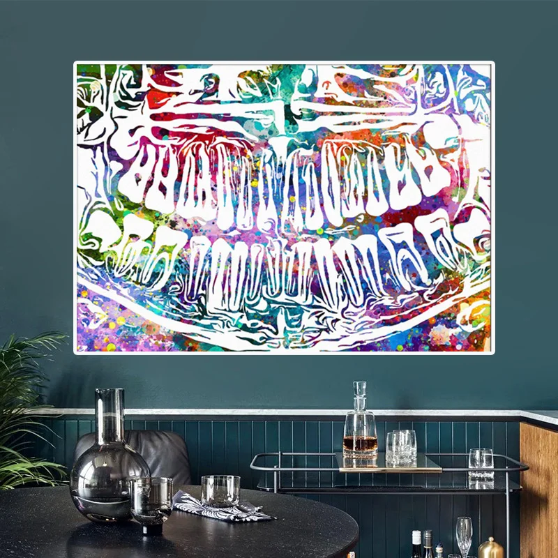 

Modern Colorful Tooth Laugh Dental Art Dentist Canvas Painting Wall Art Picture Prints for Medical Education Office Home Decor