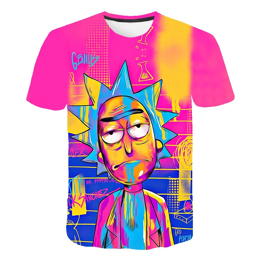 Новая летняя футболка с аниме бренд Рик и Морти мужская мода 3D печать детская хип