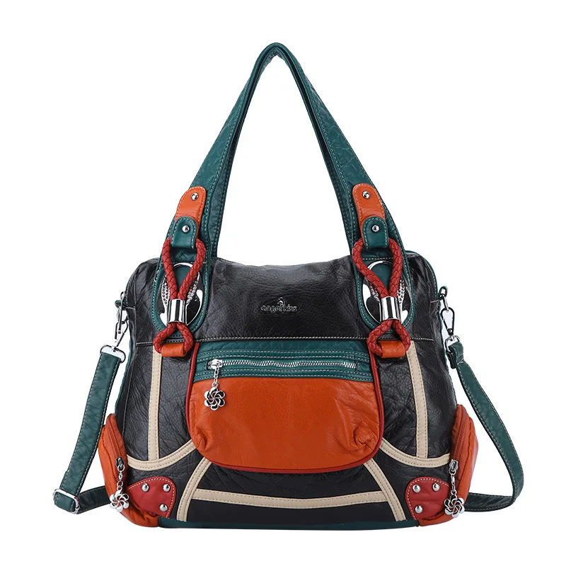 

Angel Kiss Brand Women Color Combination Patchwork Handbag Messenger Tote