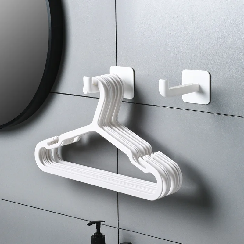 

2Pcs Wall-Mounted Simple Hanger Storage Hook Household Kitchen Bathroom Balcony Waterproof Shelf Self-Adhesive Storage Rack