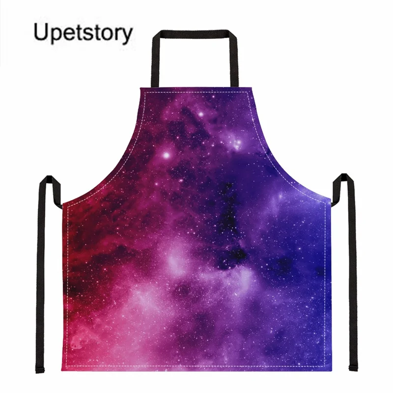 

Upetstory Galaxy Star Picnic Baking Bibs Design Kitchen Cleaning/Cooking Aprons Professional Chefs Sleeveless Aprons Delantal