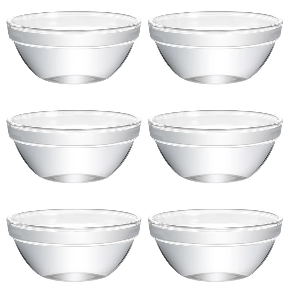 

6pcs Practicall Durable Glass Pudding Bowls Jelly Bowls Food Containers Dessert Bowls For Friends Co-Worker Family