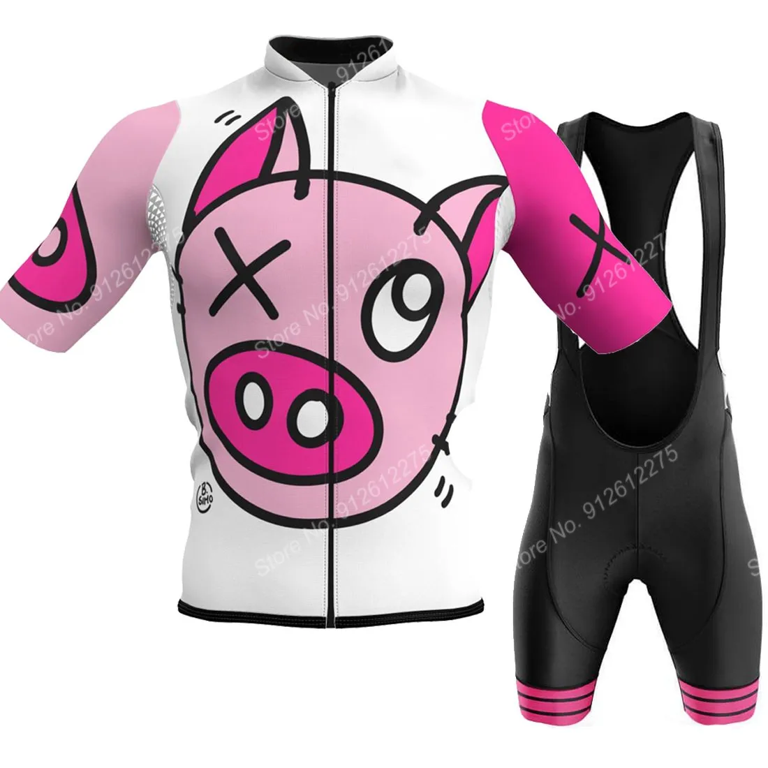 

Set Cartoon Comic Pig 2021 Cycling Jersey Men Summer Clothing Road Bike Shirts Bicycle Bib Shorts MTB Wear Maillot Culotte