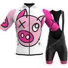 Набор мультяшных комиксов свинья 2021, Велоспорт, Джерси, мужская летняя одежда, дорожный велосипед, рубашки, велосипедные шорты, одежда для горного велосипеда, Майо, кюлот