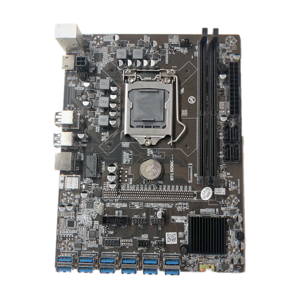 

Материнская плата B250C для майнинга ПК 12P, мультиграфическая карта PCIe 1x к интерфейсу USB3.0, снижает стоимость, Поддержка LGA 1151 Core 6 7 CPU