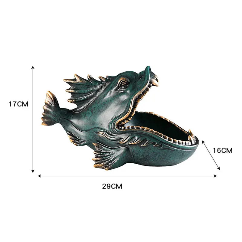 

Big Mouth Storage Figurine Key Bowl Resin Candy Dish Home Decoration Dinosaur Lantern Fish Frog K888
