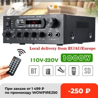 1000w 800w 220v bluetooth audio power amplifier home theater amplifiers amplificador audio with remote control support fm usb