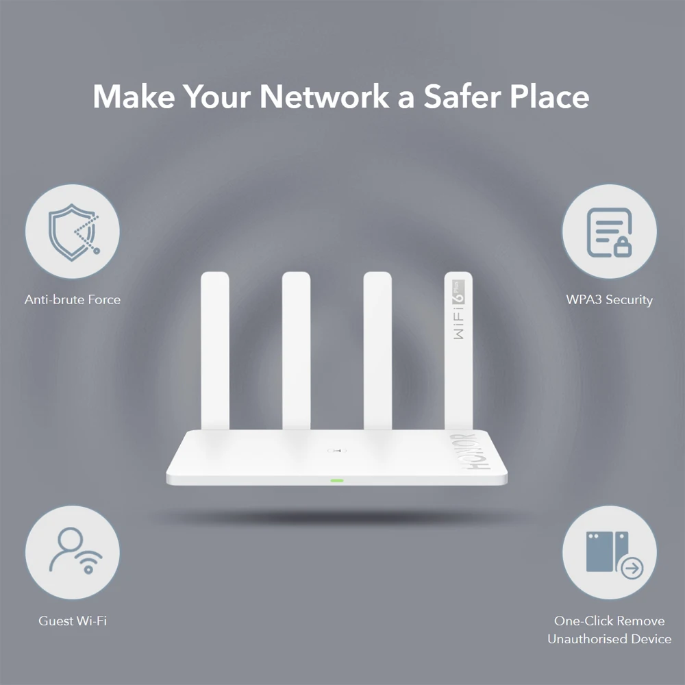 

Original Honor Router 3 Wi-Fi 6 Plus 3000Mbps both 2.4Ghz band and 5Ghz band Global Version Smart Home Router