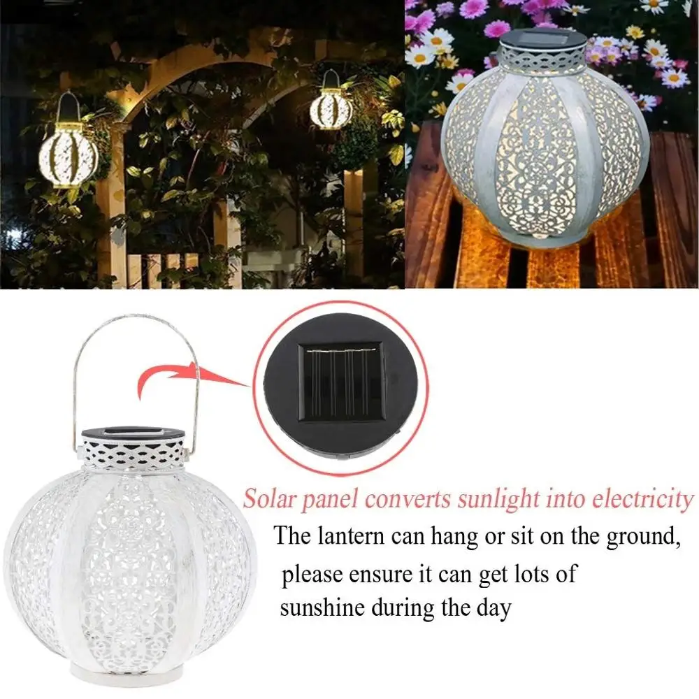 2021 Ретро Уличная Солнечная Ландшафтная лампа отверстия кленовый лист тень