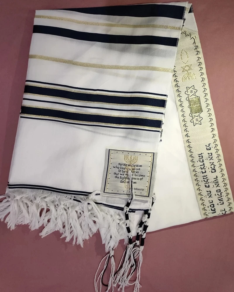 

50*180cm Tallit Prayer Shawl Polyester Talit with Zipper Bag Tallis Israeli Praying Scarfs Adult for Men Women Shawls and Wraps