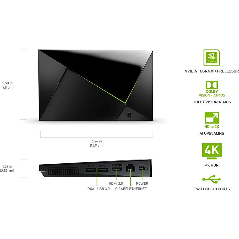 NVIDIA SHIELD TV Pro - 4K HDR потоковый медиаплеер Высокая производительность Dolby Vision 3 Гб RAM