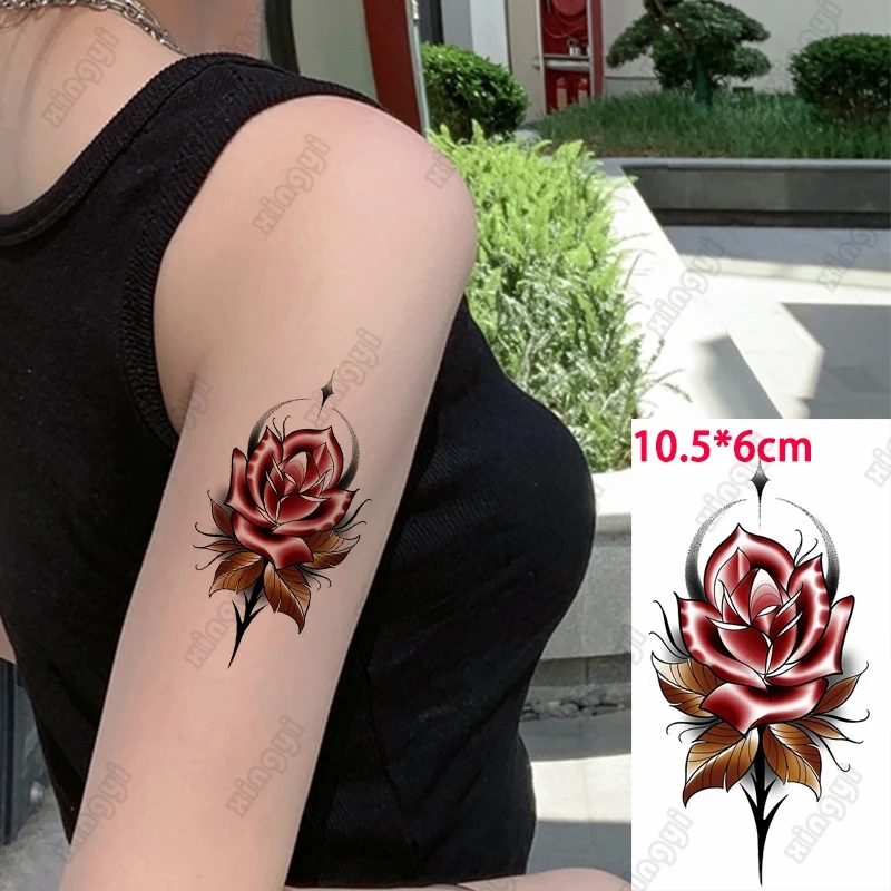 

Waterproof Temporary Tattoo Sticker Lavender Flower Butterfly Moon Girls Arm Wrist Water Transfer Fake Tatto Body Art Women Men