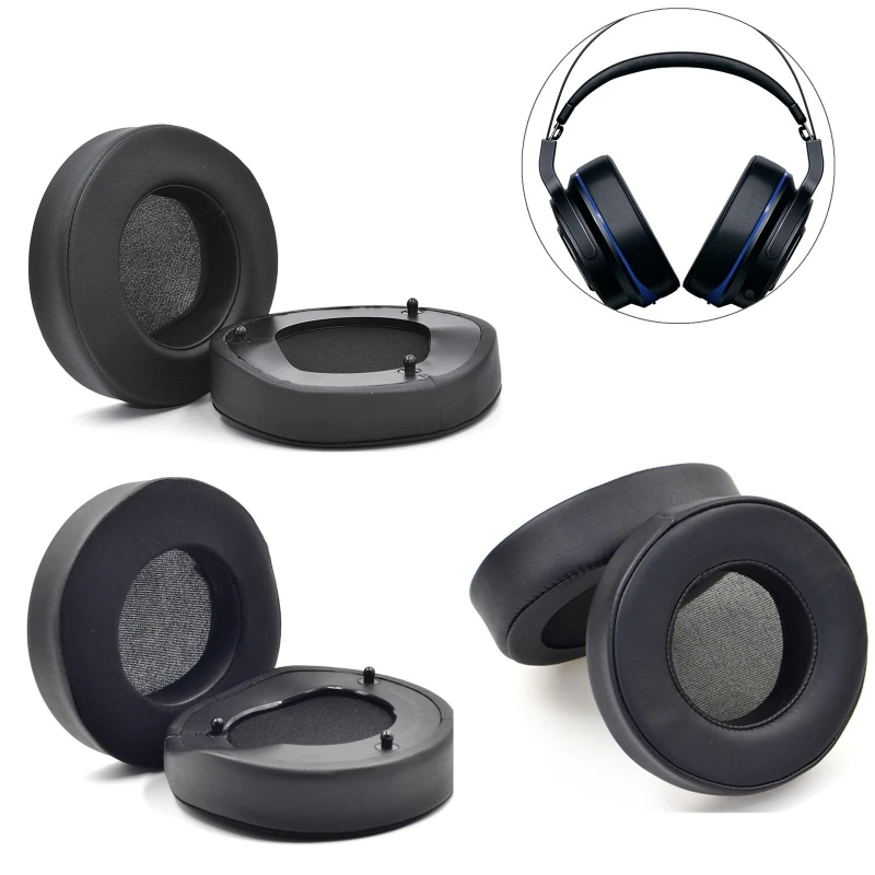

2x Replacement Earpads Cushion Ice Gel Leather Cover for thresher Ultimate 7.1