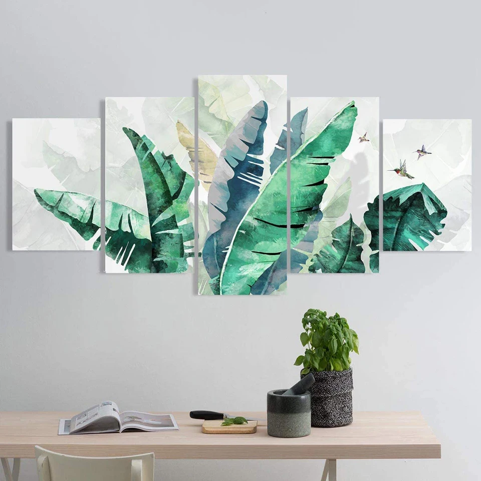

5 pcs Tropical Palm Leaf Banana Leaf Diamond Painting Cross Stitch Full Square Diamond Embroidery Mosaic Multi-picture A762