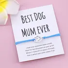 Браслеты женскиемужские регулируемые с принтом в виде лап собаки, мамы, унисекс, модные украшения с изображением животных, подарок на Рождество, дружбу