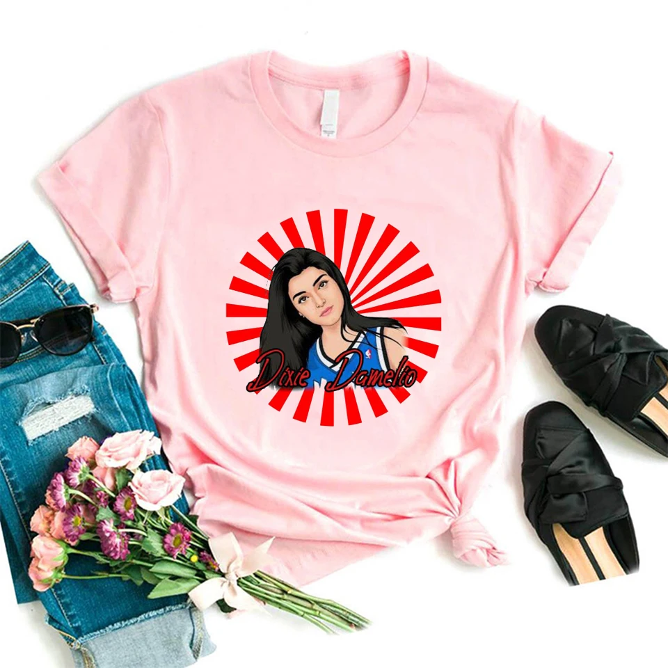 

Charli D'Amelio Bubble Tea T-shirts 2020 Women Tops T Shirts Base O-Neck Short Sleeve Women Tshirt Tee Funny Girls Shirt Female