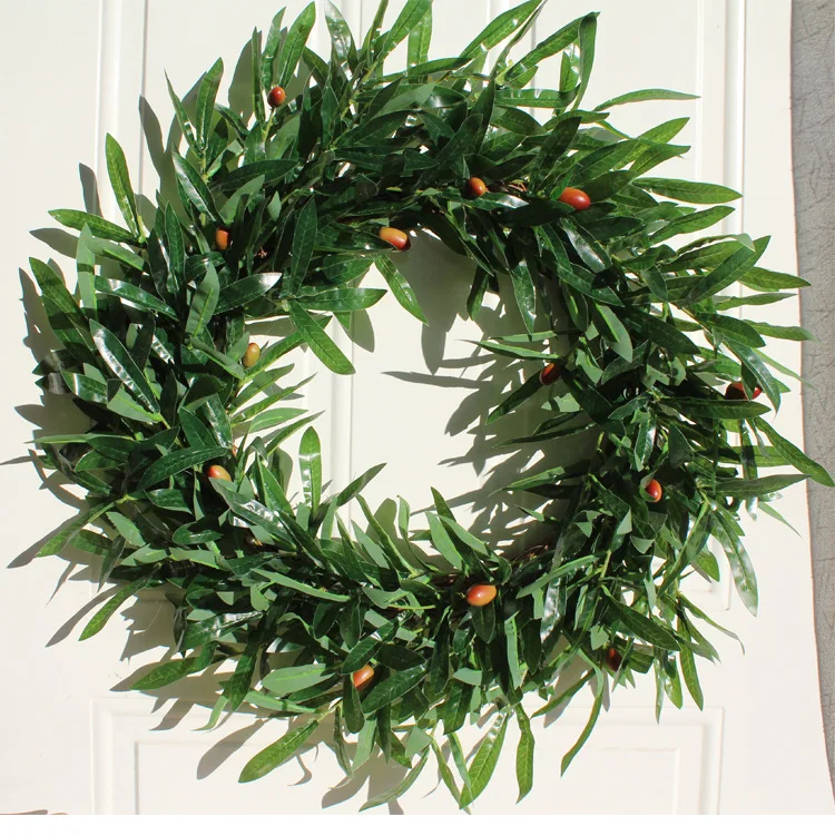 

Summer Wedding Decoration Olive Leaves Wreath Woodland Forest Wreath Housewarming Farmhouse Hanging Wreaths Door Greenery