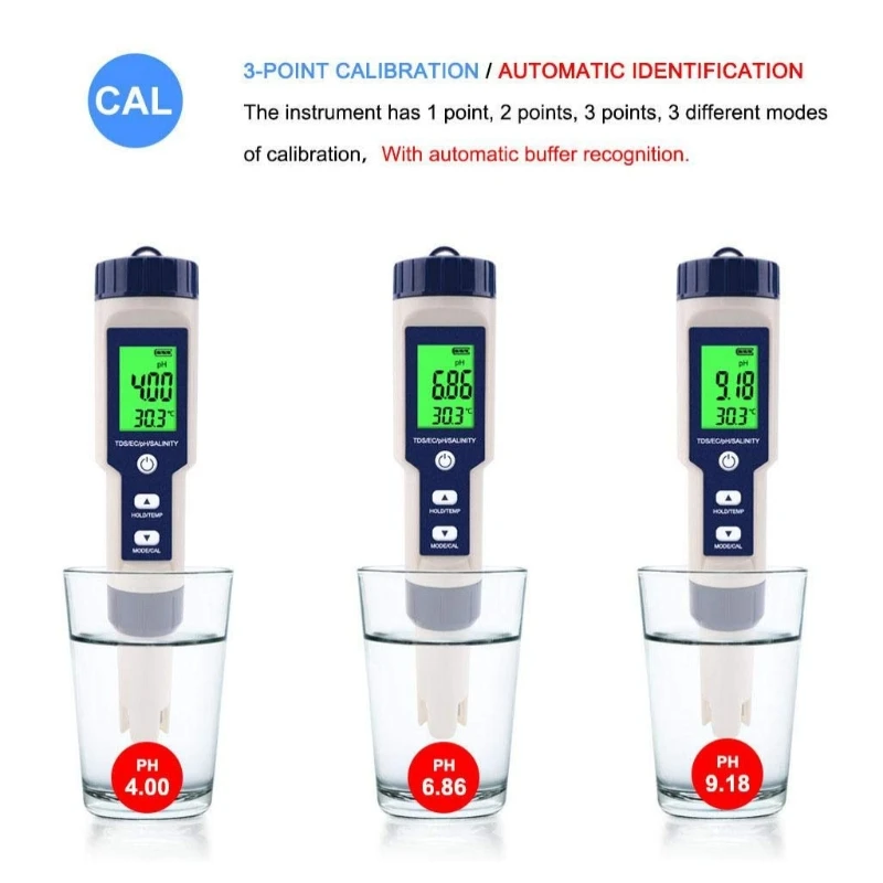 

5 in 1 Drinking Water Test Kit World's Famous Sensitive Test Well Water Salinity Meter EC 0-10000US / cm