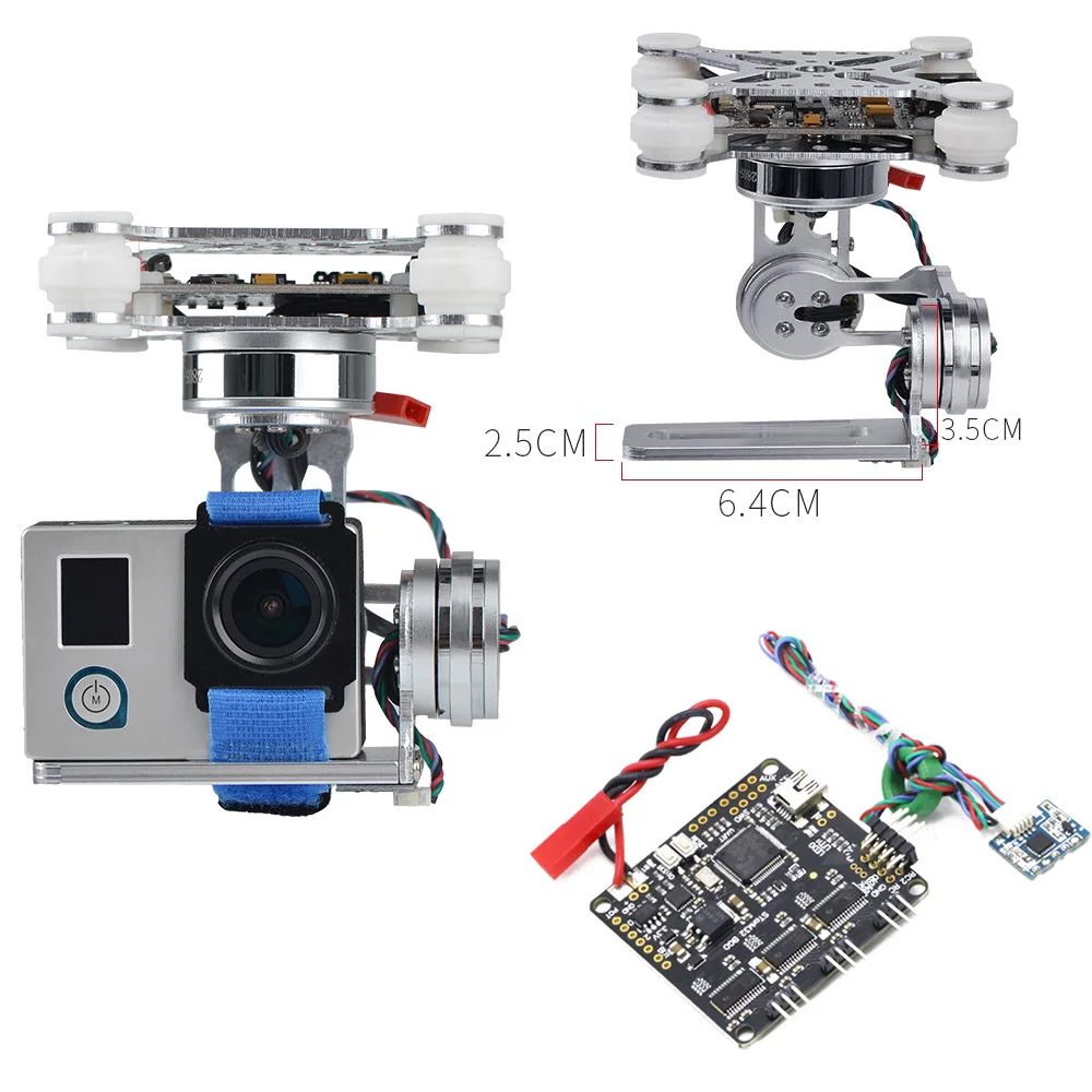 3-Axis Brushless Gimbal Camera Mount & 32bit Storm32 Controller Broad For Gopro3/Gopro4/SJ4000/Xiaomi FPV Camera Drone Toys