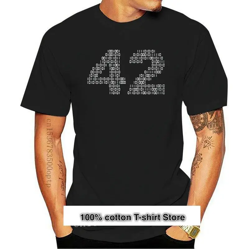 

Camiseta con estampado de la respuesta a todo 42 para hombre, camisa de Ciencia Retro, guía de autoestopista, nueva