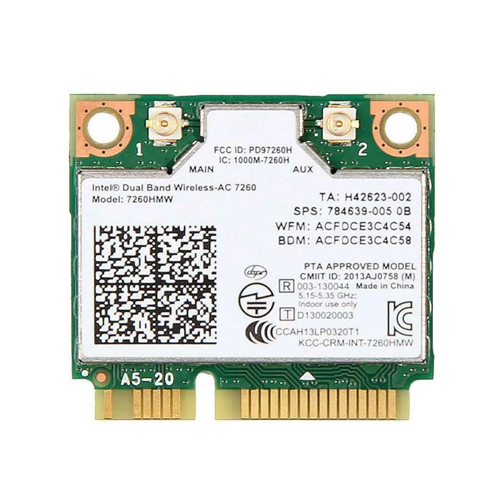 

7260HMW 7260NB MINI PCI-E Network Card Dual-Band 2.4G/5Ghz 300M Wireless Wlan Wifi Network Card For Laptop