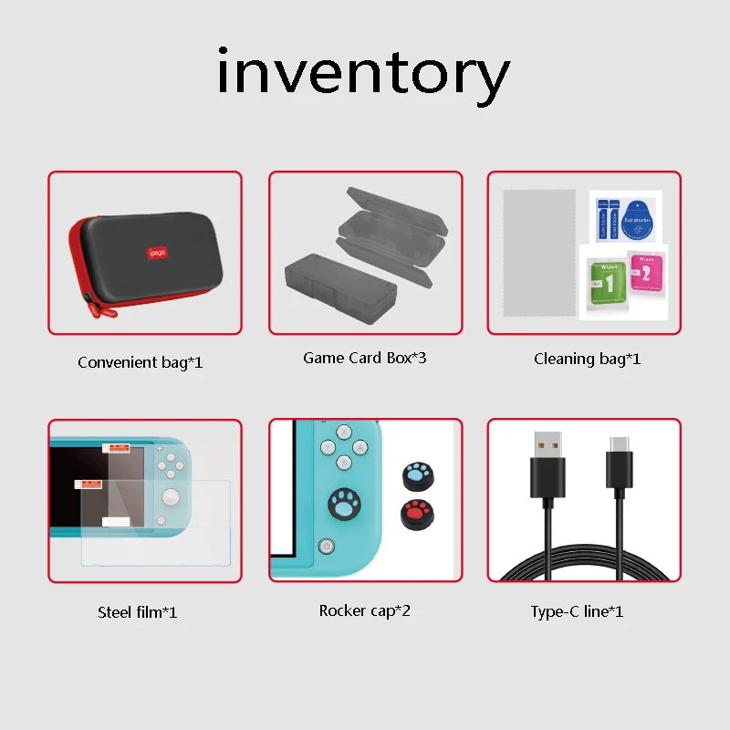 Ipega 9 в 1 Набор аксессуаров для kingd Switch Lite с сумкой для переноски колпачок для большого пальца чехол для экрана Flim для игр NS