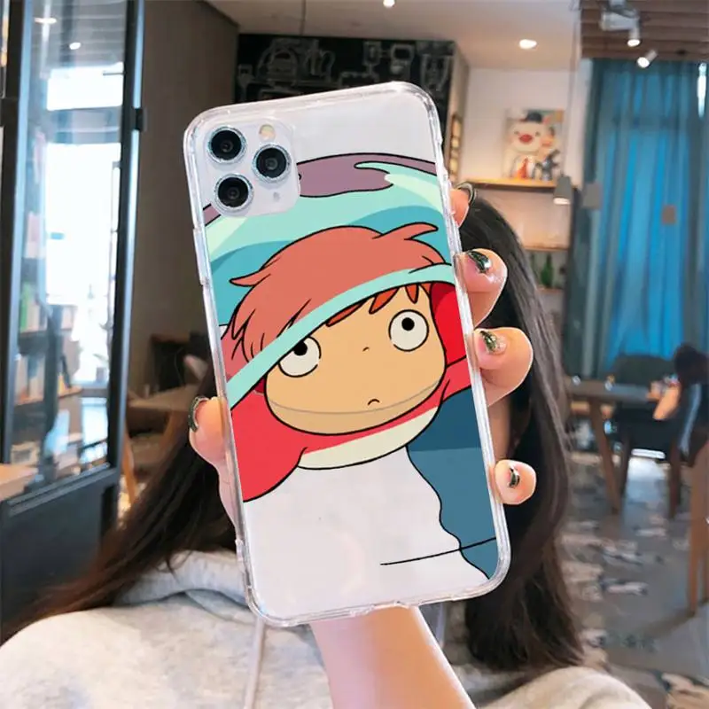 

Hayao Miyazaki anime ponyo Phone Case Transparent soft For iphone 5 6 7 8 11 12 s c se plus mini x xs xr pro max cover shell