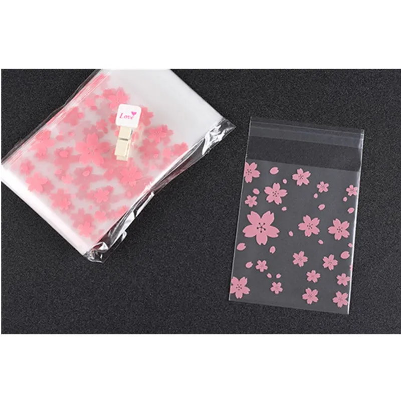 100 шт. пластиковые прозрачные матовые вишневые конфеты упаковочный пакет для