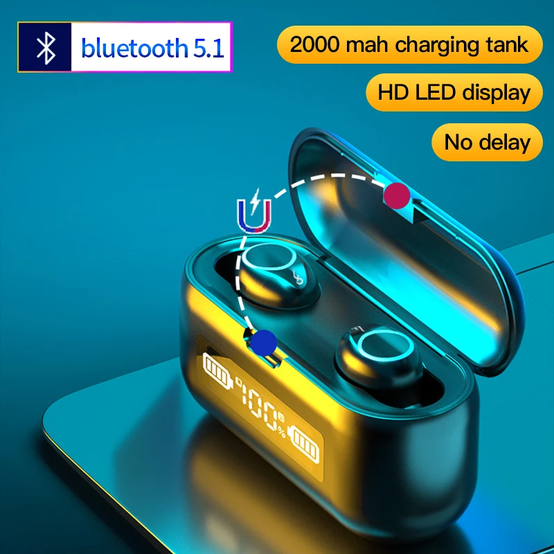 Беспроводные наушники с цифровым дисплеем светодиодный аккумулятор 2000 мА · ч