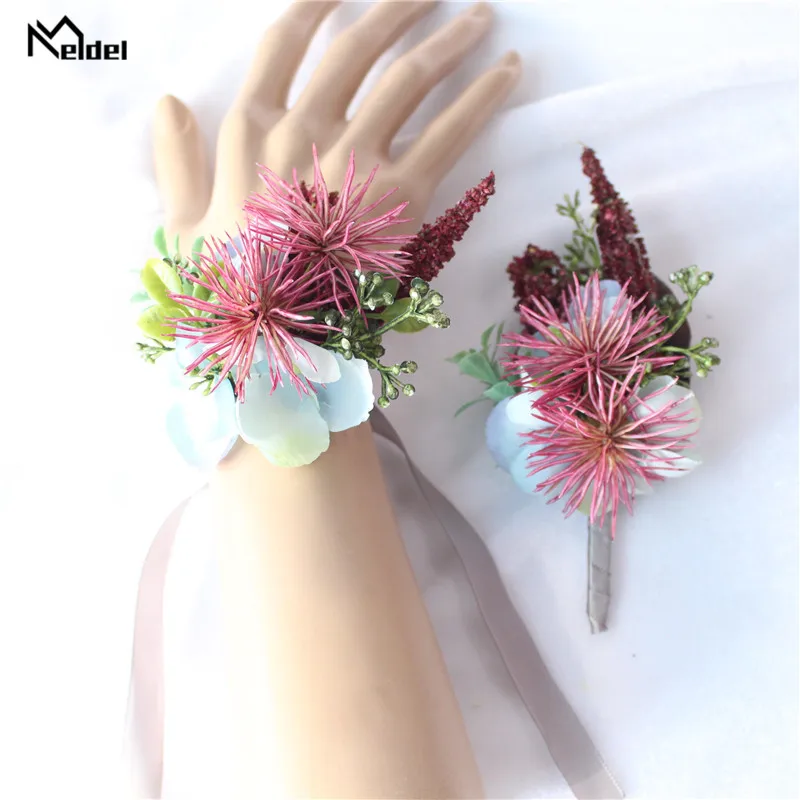 Искусственное растение брошь подружки невесты цветок на запястье свадебный