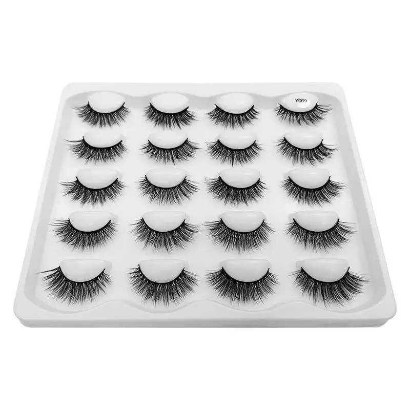 

10 Pairs False Eyelashes Set Professional Handmade Natural Glamorous Volume Multipacks Cotton Band 10 Pairs Eyes Lashes