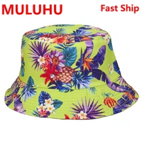 hut damen floral pattern hip hop men women cotton double sided cap summer panama fashion fold sun fishing fisherman hats chapeau