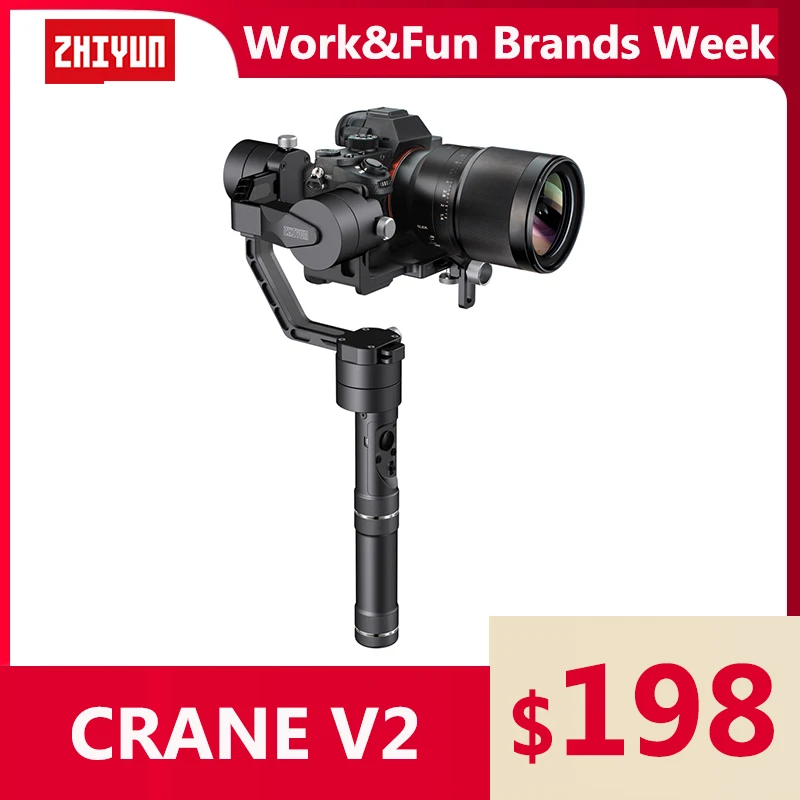ZHIYUN официальный кран V2 3-осевой Ручной Стабилизатор для DSLR камеры Sony Canon Panasonic VS Crane