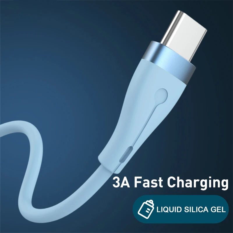 

USB Type C Cable For Samsung Xiaomi Huawei P30 Pro Mobile Phone Charging Data Wire Mobile Liquid Silicon Micro USB Cable