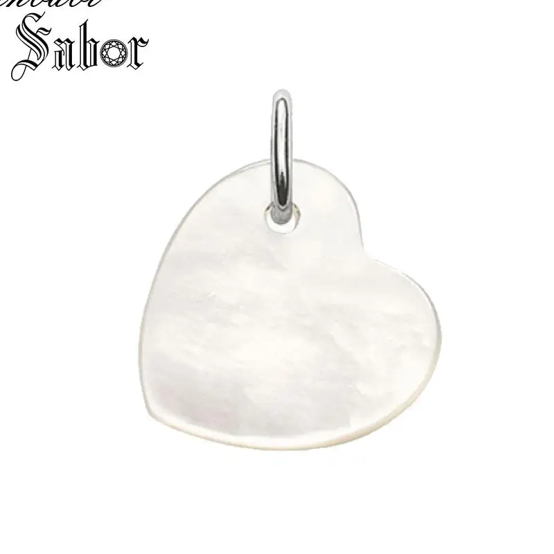 Кулон с сердцем и перламутром серебряного цвета для женщин спортивный подарок