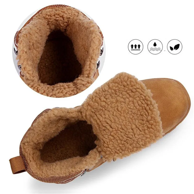 Мужские зимние очень теплые ботинки мужские толстые плюшевые водонепроницаемые