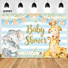 Фон Avezano для фотосъемки с изображением слона и жирафа торта, праздвечерние чный декор, флаг, золотые точки, реквизит для фотосъемки, фотозона