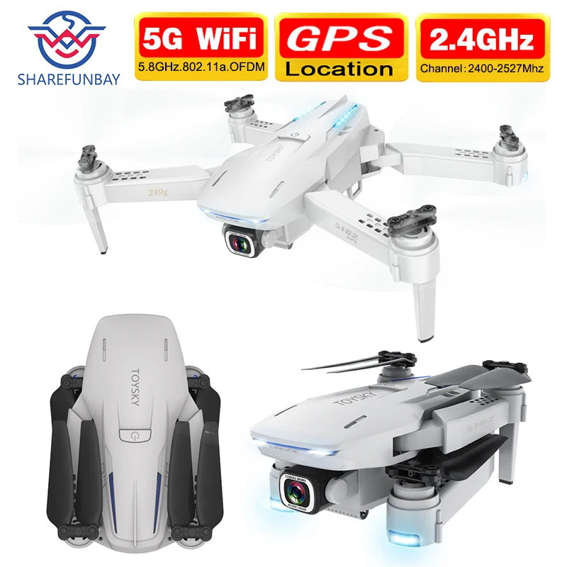 SHAREFUNBAY S162 Дрон gps 4K HD 1080P 5G wifi fpv Квадрокоптер полёт 20 минут Rc расстояние 500 м smart return
