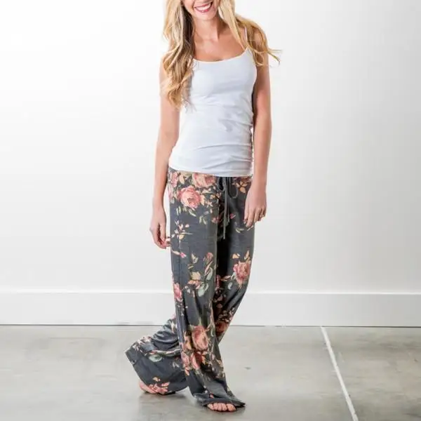 

Woman Pants 2020 Fall Fashion Plus Size Clothes Casual Full Length Print Hot Pants Streetwear Women Mid Loose Wide Leg Pants