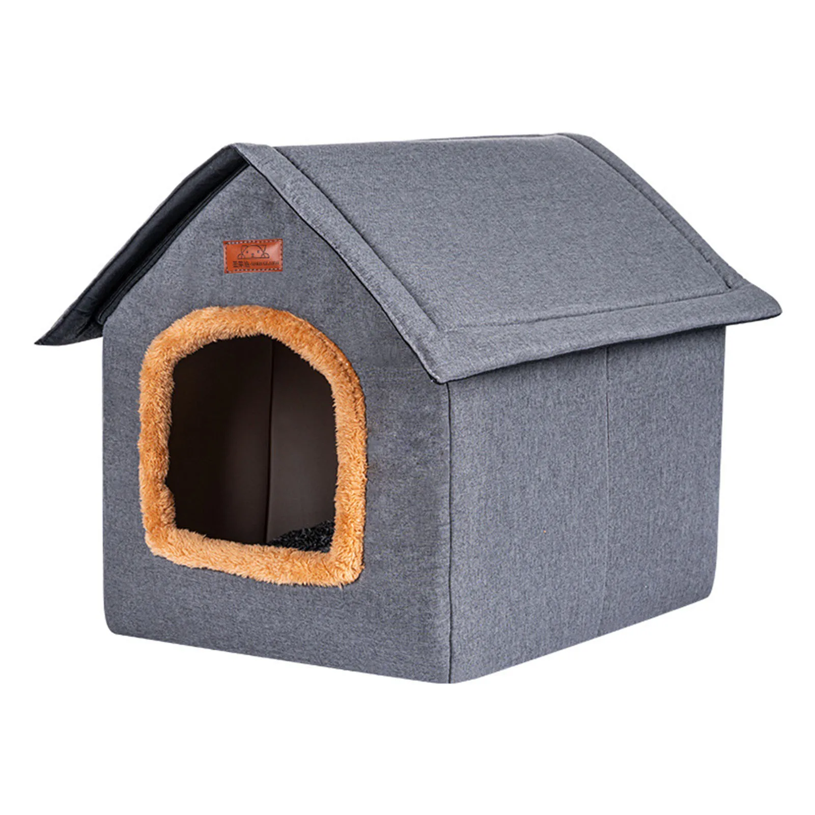 

Foldable Outdoor Cat House Winter Warm Semi-Enclosed Pet Nest Weatherproof Thick And Warm Stray Cat Shelter With Plush Cushion