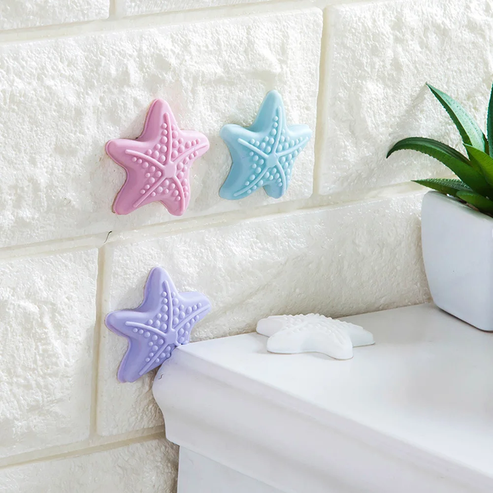 

2Pc New Thickening Mute Fenders Door Wall Stick Cute Starfish Modelling with luminous Rubber Handle Door Lock Protective Pad