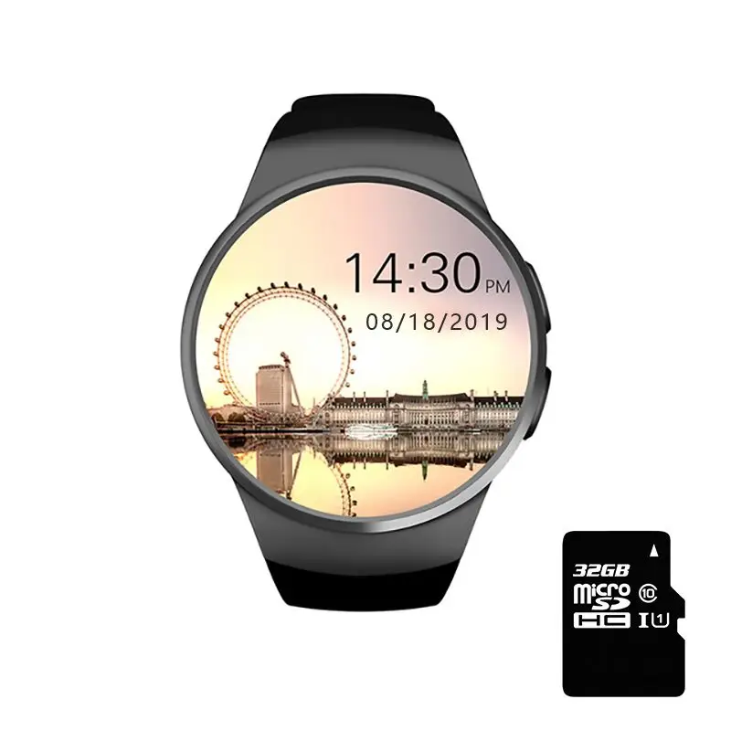 Black Add 32G Смарт-часы KW18 с поддержкой Bluetooth, sim-карты TF, умные часы, шагомер, пульсометр для Xiaomi, huawei, Android, IOS, смартфон - Цвет: Black Add 32G
