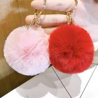 keyring handbag pendant pompom keychain soft charm faux fluffy